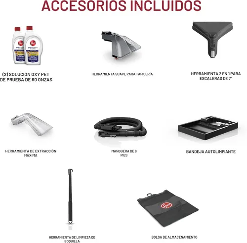 Miniatura 11 de Máquina limpiadora de alfombras y tapicería Hoover SmartWash Pet XL vertical, limpiador automático de alfombras de limpieza profunda, se convierte