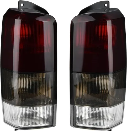 Compatible con lente de luz trasera de freno trasero y conjunto de carcasa, repuesto de humo rojo/negro para Jeep Cherokee 1997-2001 [CH2800128