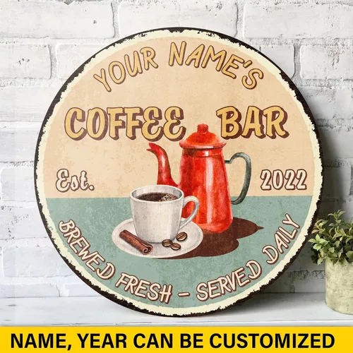 Miniatura 3 de Artsy Woodsy Letrero personalizado de madera para barra de café (no tallada o neón), placa de pared para decoración de cocina, regalos 11