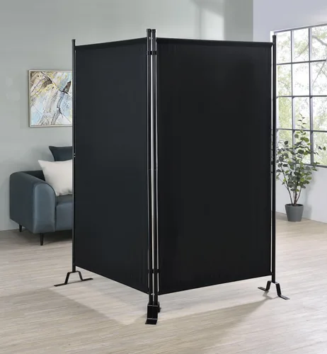 Miniatura 6 de Proman Products - Divisor de sección Galaxy II, divisor de habitación de tela repelente al agua con marco de metal recubierto de polvo negro
