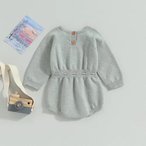 Miniatura 4 de ZAXARRA Suéter de bebé niña mameluco suéter de punto bordado flor sudadera mameluco ropa de otoño infantil