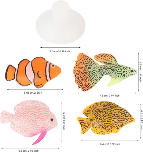 Miniatura 5 de GLOGLOW Peces luminosos, peces artificiales - 4 piezas para oficina, hogar, jardín acuario