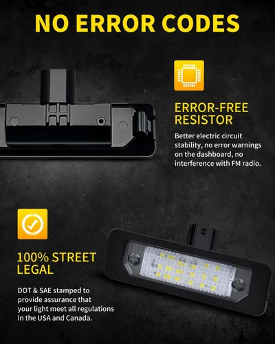 Miniatura 4 de Luces LED para matrícula, color blanco brillante, repuesto de montaje de lámpara compatible con Ford Fusion 2006-2012, Mustang 2010-2014, Taurus