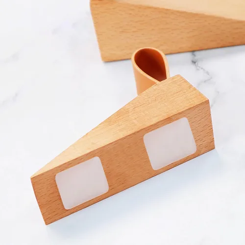 Miniatura 4 de Tope de puerta de madera, cuñas antideslizantes de madera maciza, cuña resistente y duradera, tope de puerta para costura inferior de puerta