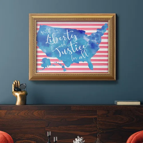 Miniatura 3 de Arte de pared de mapa de Estados Unidos azul sobre líneas blancas y rojas, pintura de fondo, arte abstracto moderno, decoración del hogar, lienzo