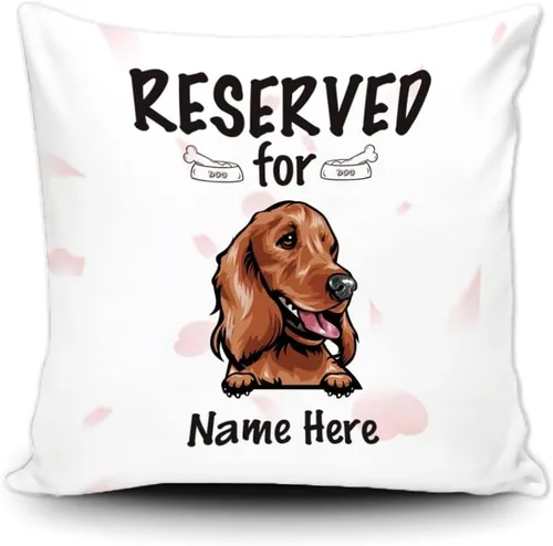 Miniatura 12 de Funda de almohada personalizada reservada para el perro, Cavalier King Charles Spaniel cachorro, funda de almohada de lona blanca para decoración