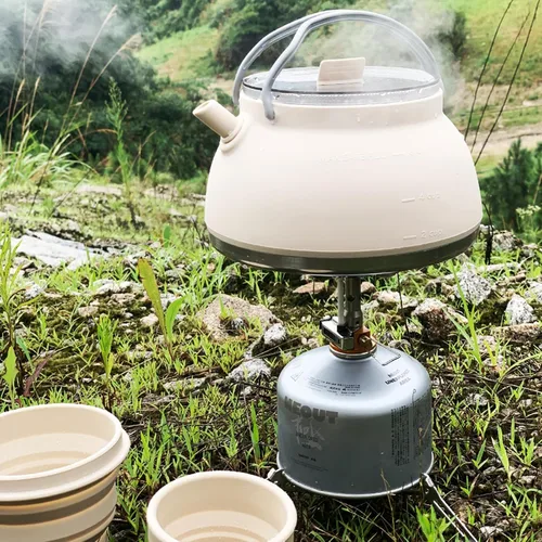 Miniatura 2 de Hervidor portátil plegable para camping, cafetera para senderismo, viajes y exteriores, 1.5 L