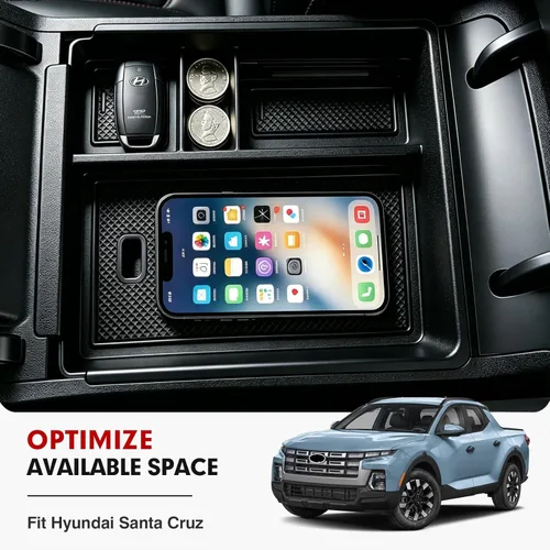 Miniatura 2 de Autorder Organizador de consola central para Hyundai Santa Cruz 2022-2026, accesorios para reposabrazos de automóvil, caja de almacenamiento