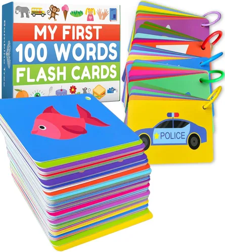 Tarjetas de 100 primeras palabras – Tarjetas con imágenes de alto contraste – Aprendizaje educativo para el habla y vocabulario temprano con