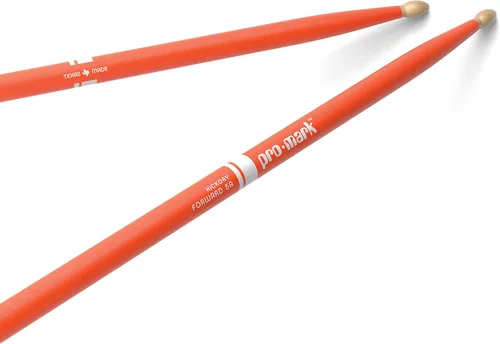 Promark Baquetas American Hickory Classic 5A, punta de bellota, color naranja, un par
