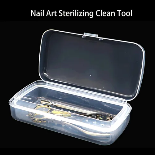 Miniatura 5 de LXIANGN Caja esterilizadora de herramientas de uñas, bandeja de esterilización de plástico para pinzas, herramientas de uñas, peluquería