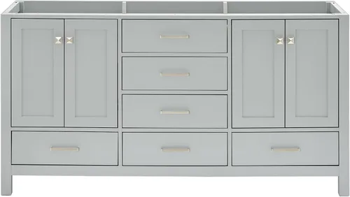 Miniatura 56 de ARIEL Cambridge - Mueble base de tocador de baño de 36 pulgadas, madera maciza, 2 puertas de cierre suave, 5 cajones de cola de milano