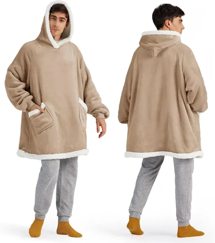 Miniatura 21 de Bedsure Manta con Capucha, Manta Portátil con Capucha como Regalos para Mamá, Regalos de Cumpleaños para Mujeres, Niños y Adolescentes, Sudadera