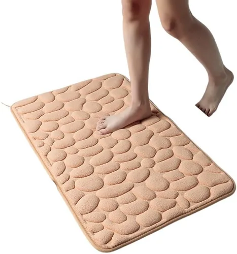 Miniatura 8 de Alfombra antideslizante de Baño con Relieve de Adoquines, Alfombras Antideslizantes En Lavabo, Alfombra De Suelo Lateral De Bañera, Felpudo De