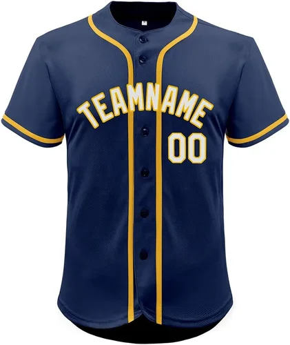 Miniatura 49 de Camiseta de béisbol de malla personalizada con botones y número de nombre cosido personalizado para hombres/mujeres/jóvenes