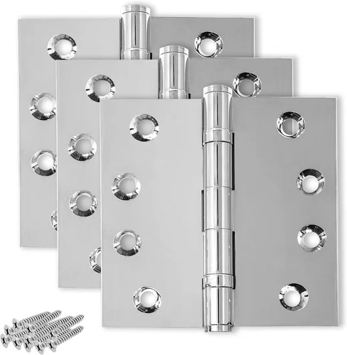 Miniatura 17 de Bisagra negra resistente para puerta, rodamiento de bolas negro mate, 4 x 4 pulgadas, resistente, juego de 2 bisagras de puerta de latón macizo