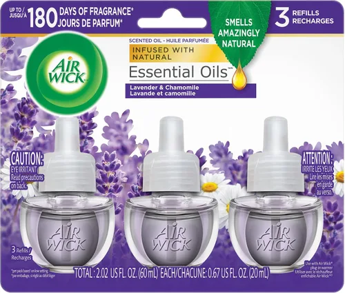 Miniatura 12 de Air Wick Plug-In - Recambios de aceite perfumado, 10 unidades, vainilla y papaya rosa, ambientador, aceites esenciales, ecológicos