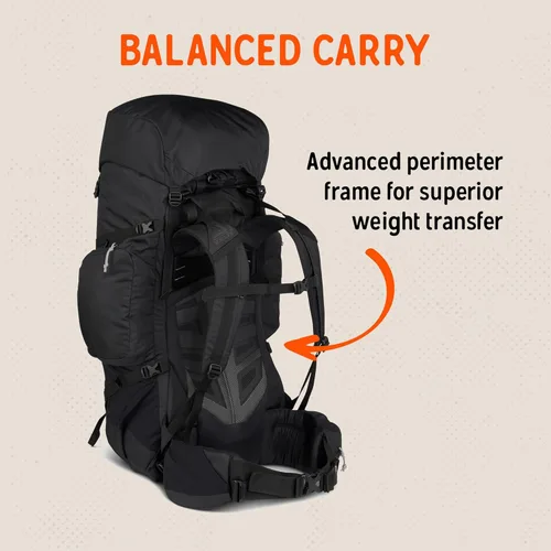 Miniatura 4 de Kelty Coyote - Mochila de 60 a 105 litros, para hombre y mujer (actualización 2020) - Mochila de senderismo, mochilero, mochila de viaje, Negro
