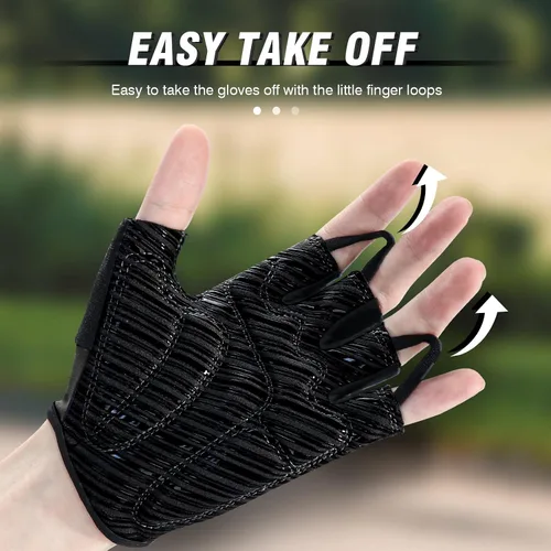 Miniatura 3 de HTZPLOO Guantes de bicicleta, guantes de ciclismo, guantes de ciclismo para hombres y mujeres con almohadilla antideslizante que absorbe los golpes