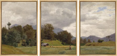 Miniatura 142 de SIGNWIN Lienzo enmarcado para pared, juego de arte de puesta de sol, horizonte, cielo, paisaje, fotografía, arte moderno, paisaje, relajante