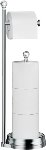 Miniatura 7 de Kasunto Soporte de papel higiénico para baño, almacenamiento de papel higiénico de metal con peso pesado, soporte libre de pie con esfera de F