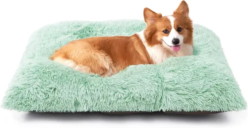 Miniatura 49 de EHEYCIGA Cama Mullida para Jaula de Perros Pequeños, Almohadilla de Jaula de Piel Sintética de Felpa, Cama Calmante Anti Ansiedad para Perros Gris