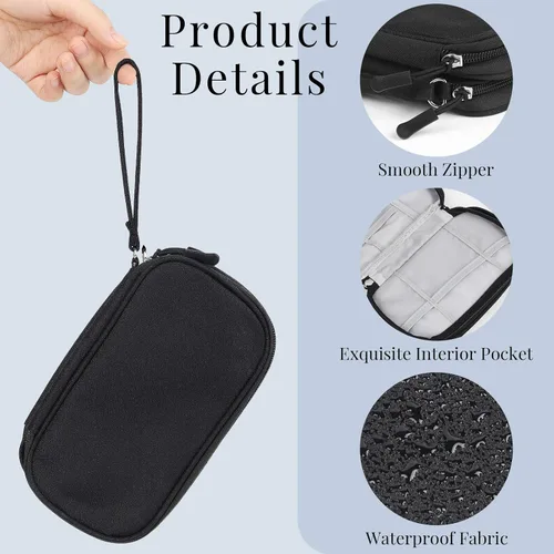 Miniatura 5 de Bolsa de viaje para electrónica de viaje, bolsa organizadora de accesorios electrónicos negros, bolsa organizadora de cables de viaje para cable