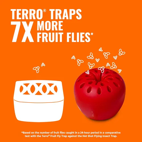 Miniatura 10 de Trampas para moscas de frutas Terro para interiores (paquete de 12) + suministro de señuelo para 540 días