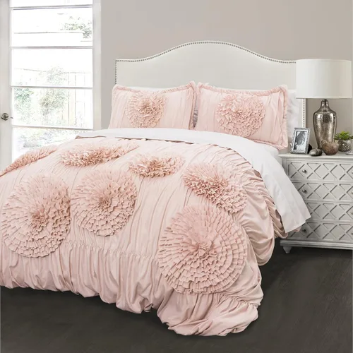 Miniatura 10 de Lush Decor Serena Juego de Edredón, Juego de 2 Piezas, Twin XL, Rosa Pálido - Juego de Ropa de Cama Rosa Twin XL - Lindo Edredón Tamaño Twin XL