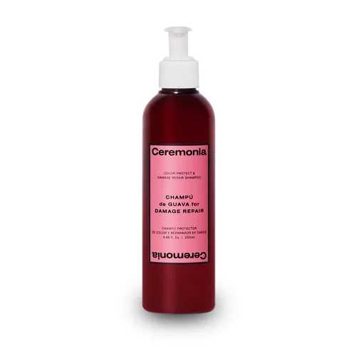 Miniatura 10 de Ceremonia Champú Guava Color Protect & Damage Repair Restaura el cabello y aumenta el brillo con aloe vera Protege el cabello de los rayos UV