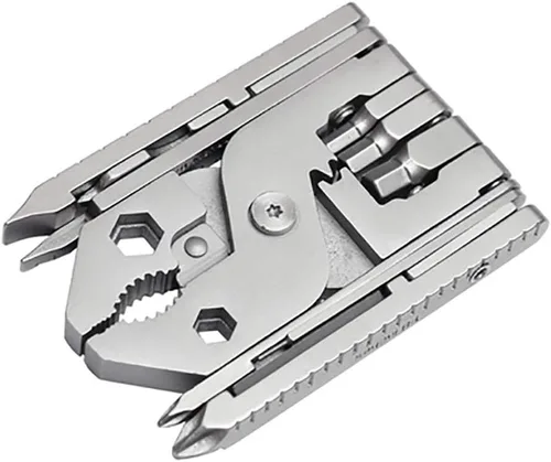Miniatura 6 de Alicates múltiples, 25 en 1 de acero inoxidable multifuncional alicates multi herramientas conjunto con funda, herramientas de bolsillo portátiles