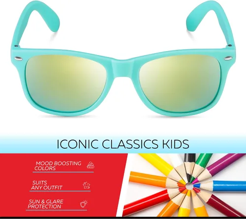 Miniatura 166 de Retro Rewind Lentes de sol para niños y niñas de 3 a 12 años, inastillables, UV400, lentes de sol para niños pequeños