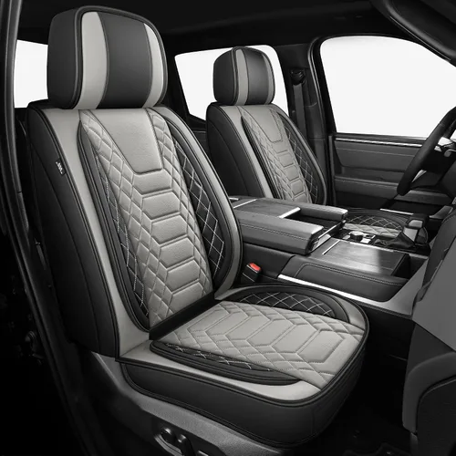 Miniatura 10 de FREESOO Juego completo de fundas de asiento Tundra 2014-2021, aptas para Toyota Tundra Crewmax Cab, fundas de asiento de camión personalizadas