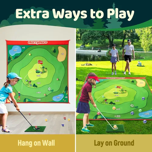 Miniatura 7 de Juego de astillado de golf: juegos de golf pegajosos portátiles para interiores y exteriores, divertidos juegos de golf para patio trasero familiar