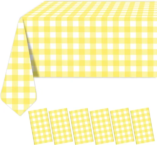 Miniatura 28 de Paquete de 2 manteles a cuadros blancos y negros de 54 x 108 pulgadas, desechables, de plástico, con bandera de carreras, impermeable, rectangular