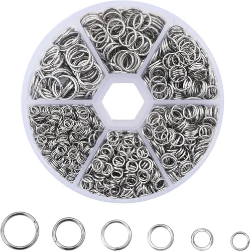 Miniatura 14 de Anillos de salto de oro de 0.157 in, 0.197 in, 0.236 in, 0.276 in, 0.315 in, 0.394 in, anillos de salto abiertos para joyería suministros