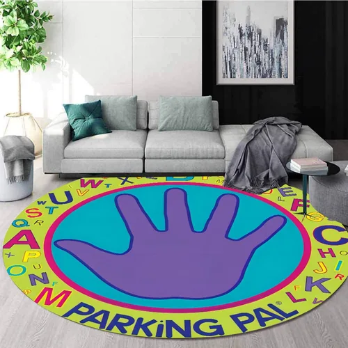 Miniatura 12 de Alfombra redonda para sala de juegos para niños, 3 pies, con letras coloridas del número ABC, alfombra de preescolar para guardería, aula, alfombra