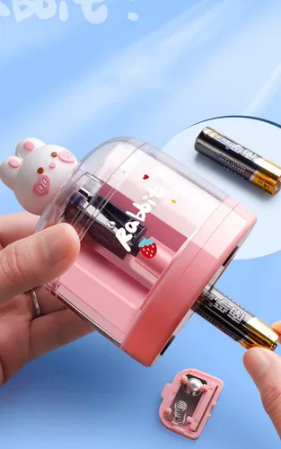 Miniatura 3 de Kawaii - Sacapuntas eléctrico Kawaii Adorable para alumnos, estudiantes, escuela primaria, aula manual (azul)