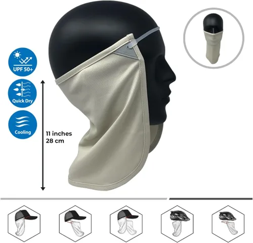 Miniatura 2 de Protección ajustable para cuello contra rayos ultravioletas, ajustable, multifuncional, 2 en 1, cubrebocas para pesca al aire libre, unisex