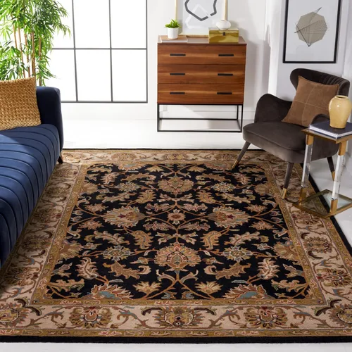 Miniatura 8 de Safavieh colección Heritage HG628A - tapete oriental tradicional hecho a mano de lana verde oscura y dorada, Lana, negro / beige (Black/ Beige)
