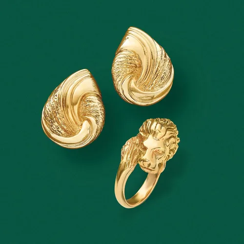 Miniatura 6 de Ross-Simons Italian 18kt Yellow Gold Lion Head Ring