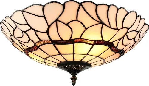 RUNNUP - Lámpara de techo de cristal Tiffany, estilo retro, para iluminación de techo, instalación fija, atractiva decoración para cocina,
