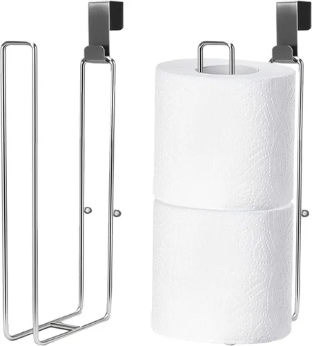 Soporte de papel higiénico con almacenamiento extra de 4 rollos de papel higiénico, soporte de pared sobre el tanque, soporte de papel higiénico de