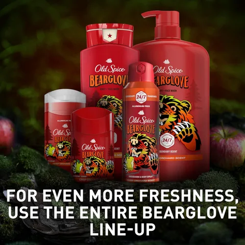 Miniatura 10 de Old Spice Desodorante sin aluminio para hombres, protección contra olores 24/7, frescura 24/7 y aroma duradero, se pone claro, Bearglove con aroma