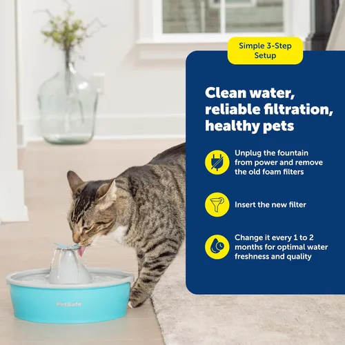 Miniatura 5 de Filtros de espuma de repuesto PetSafe Drinkwell - Mejora la limpieza del agua - Protege la bomba - Captura el pelo y los desechos - Compatible