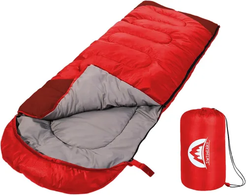 Miniatura 12 de SWTMERRY Saco de dormir para 3 estaciones (verano, primavera, otoño) clima cálido y fresco, ligero, impermeable, para uso en interiores y Verde
