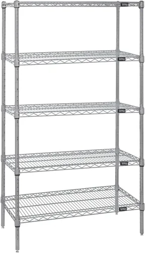 Miniatura 18 de Quantum Storage Systems WR74-1824BK Kit de inicio para estantería de alambre de 4 niveles de altura de 74 pulgadas, acabado negro, 18 pulgadas