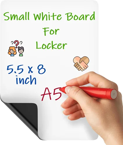 Pizarra magnética de borrado en seco de 5.5 x 8 pulgadas, pizarra blanca magnética para casilleros, pizarra blanca magnética para taquillas,