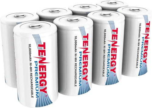 Miniatura 8 de Tenergy Combo: 4 baterías recargables de tamaño D premium de alta capacidad 10000mAh NiMH - Certificado UL