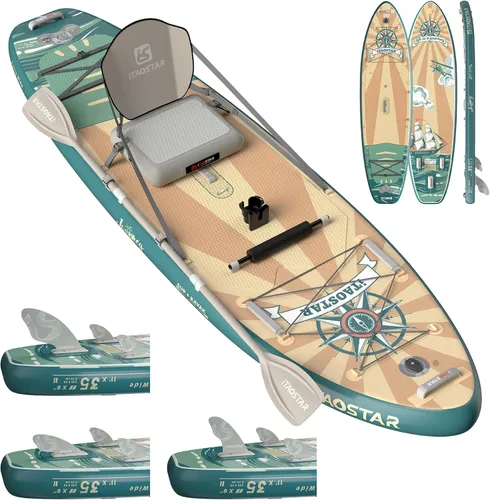 Miniatura 10 de iTAOSTAR Journey Tabla de Paddle de 11'6" / 11'×34" / 11'×35" Extra Ancha, Accesorios Premium de Tabla SUP Todo-en-Uno, Aletas Personalizadas